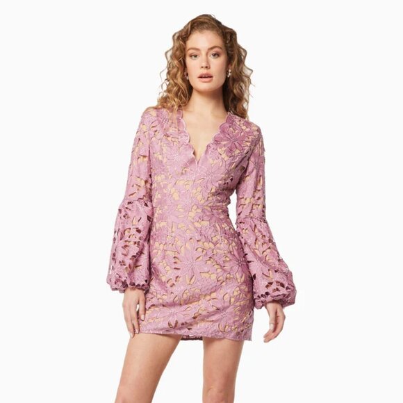 Elliatt Calendar Long Sleeve Lace Mini Dress Size Small NWT - Picture 2 of 6